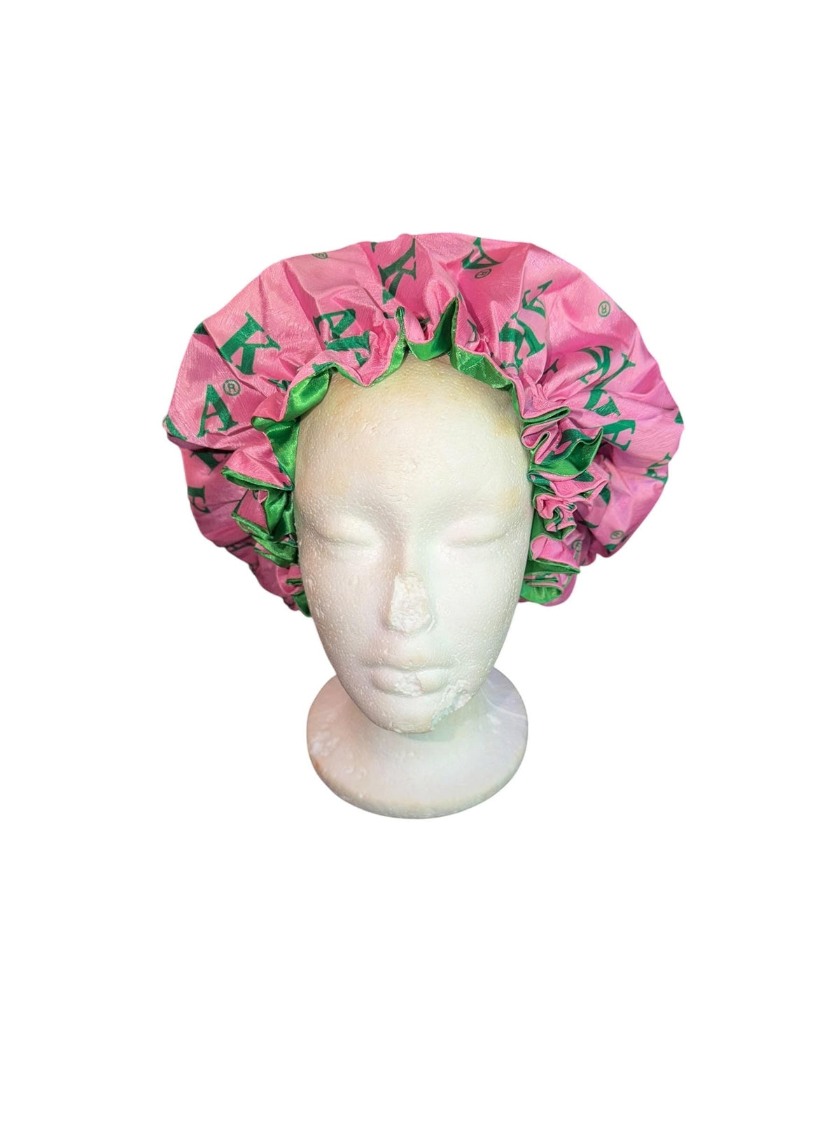 Sorority Satin Hair Bonnet, AKA Delta Zeta SGRho Bonnet, Pink Green Red Blue Greek Hair Wrap, Satin Sleep Cap, Sorority Gift