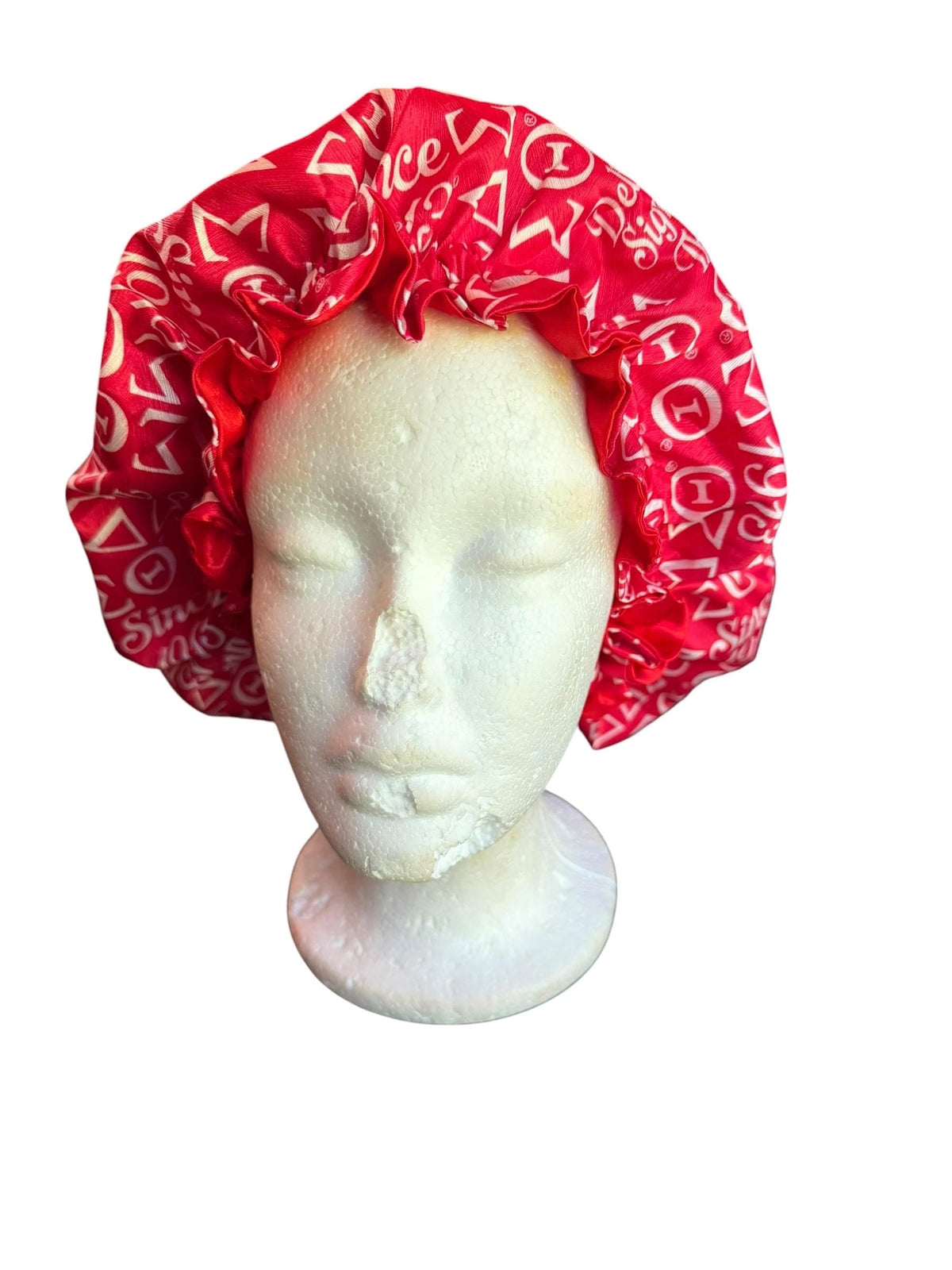 Sorority Satin Hair Bonnet, AKA Delta Zeta SGRho Bonnet, Pink Green Red Blue Greek Hair Wrap, Satin Sleep Cap, Sorority Gift
