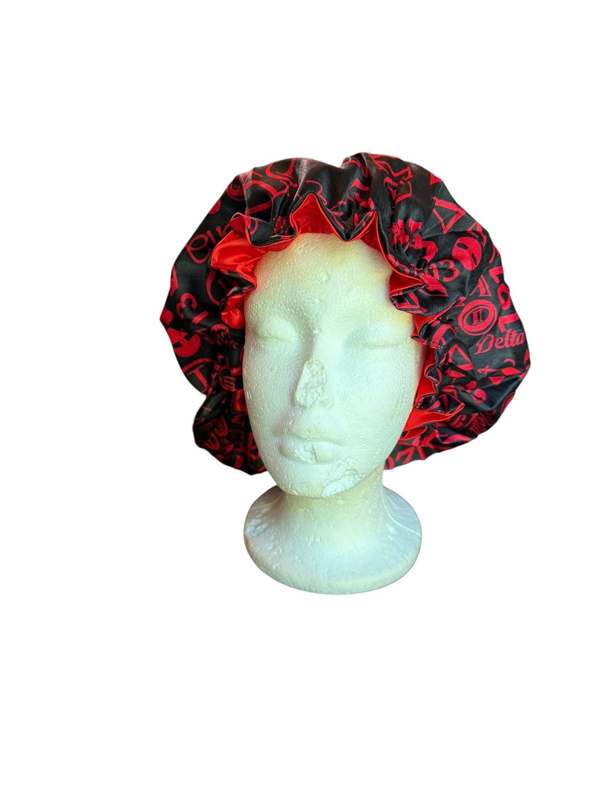 Sorority Satin Hair Bonnet, AKA Delta Zeta SGRho Bonnet, Pink Green Red Blue Greek Hair Wrap, Satin Sleep Cap, Sorority Gift