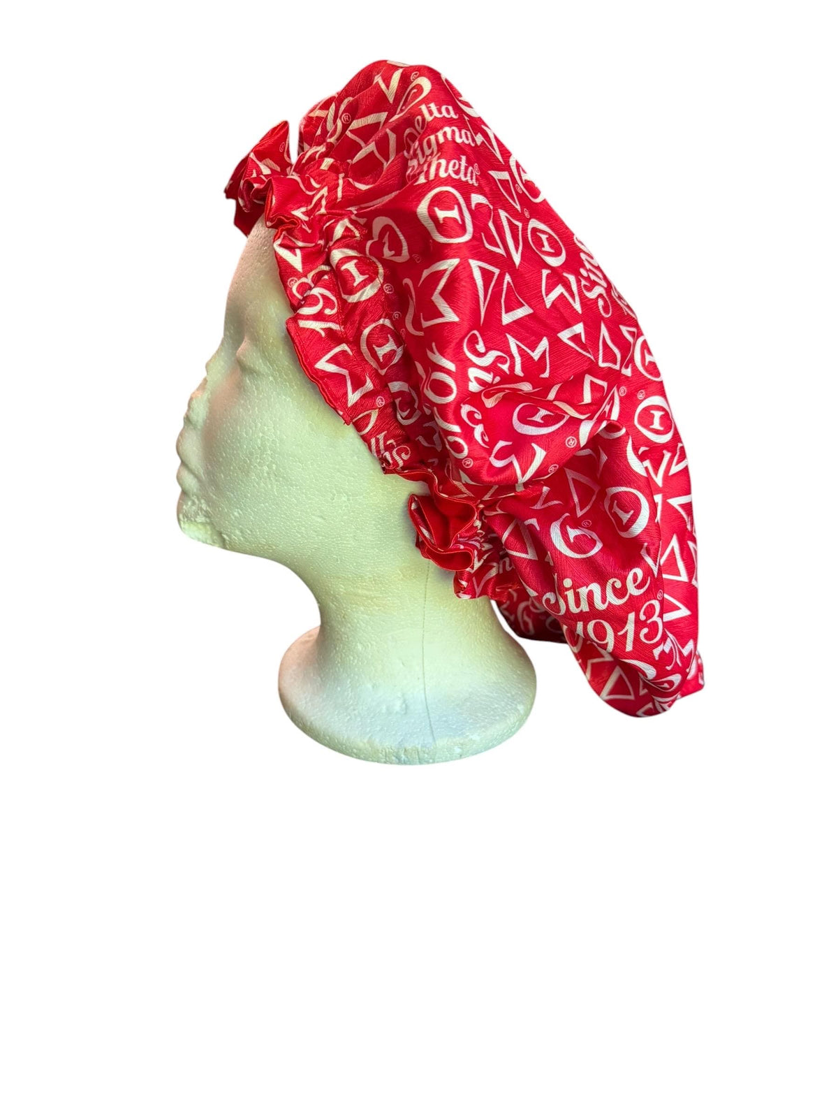Sorority Satin Hair Bonnet, AKA Delta Zeta SGRho Bonnet, Pink Green Red Blue Greek Hair Wrap, Satin Sleep Cap, Sorority Gift