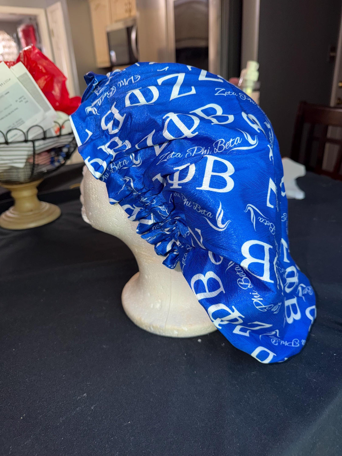Sorority Satin Hair Bonnet, AKA Delta Zeta SGRho Bonnet, Pink Green Red Blue Greek Hair Wrap, Satin Sleep Cap, Sorority Gift