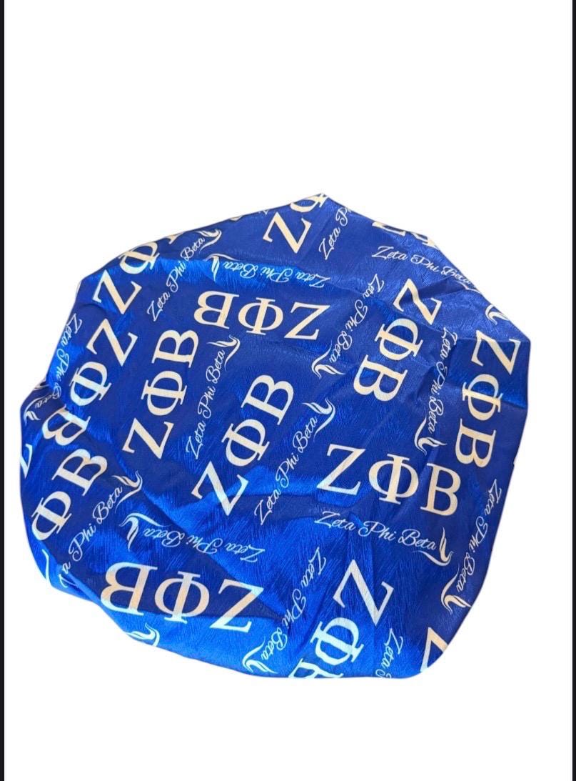 Sorority Satin Hair Bonnet, AKA Delta Zeta SGRho Bonnet, Pink Green Red Blue Greek Hair Wrap, Satin Sleep Cap, Sorority Gift