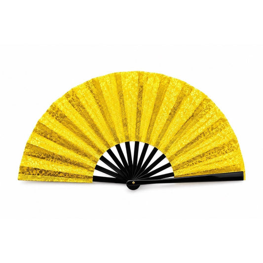 Gold Glitter Clack Fan: Elegant Folding Hand Fan