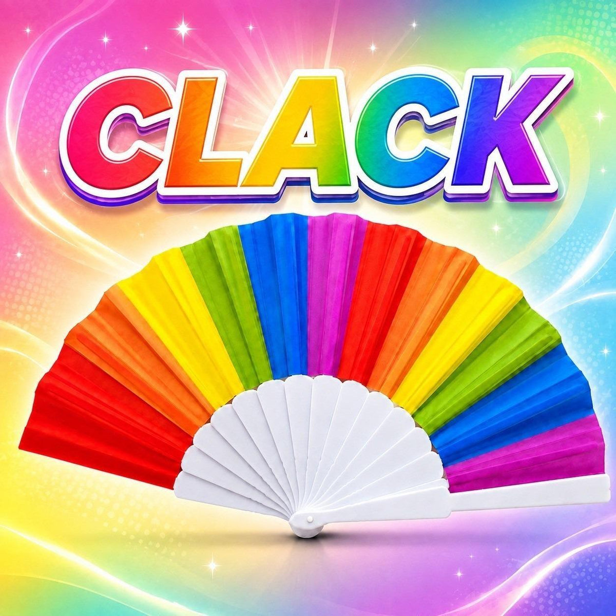 Rainbow Clack Fan, Colorful Folding Hand Fan, Festival Party Fan, Pride Accessory, Birthday Gift