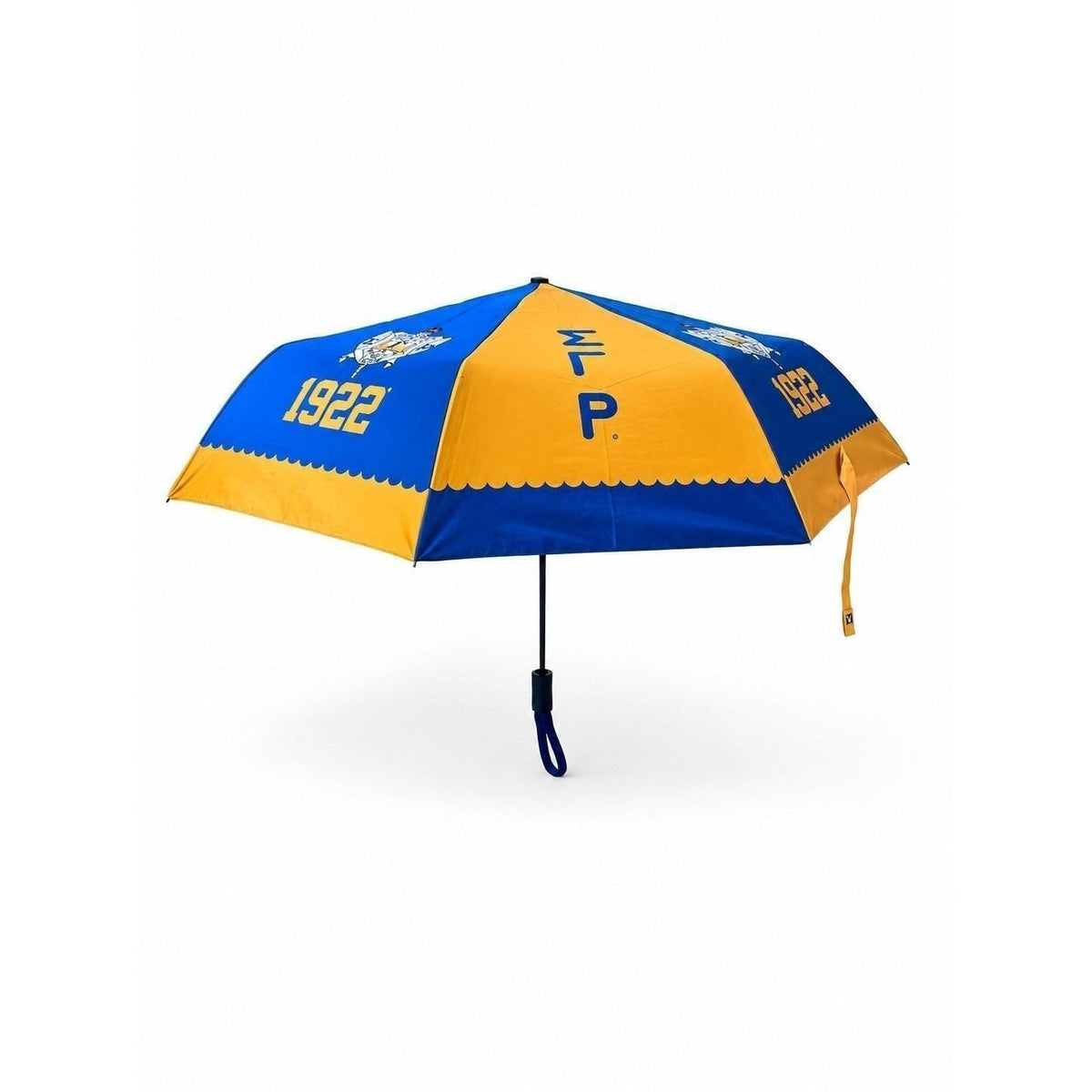 Sigma Gamma Rho Umbrella, SGRho 1922 Blue Gold Folding Umbrella, Sorority Rain Umbrella, Greek Sister Gift