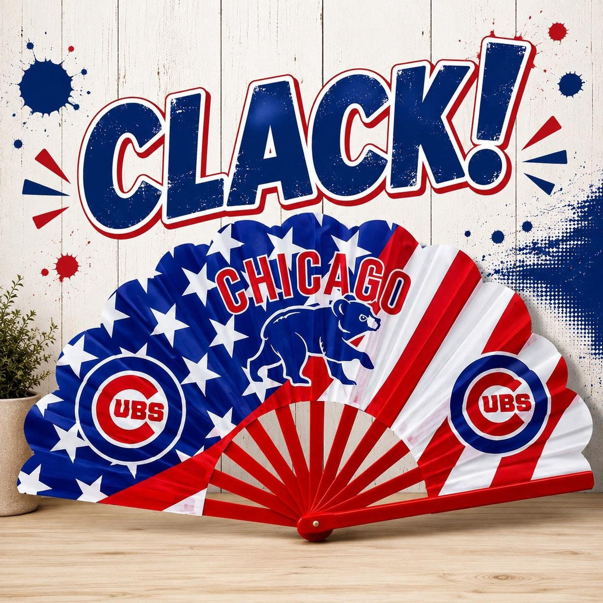 Chicago Cubs Clack Fan: MLB Baseball Game Day Fan