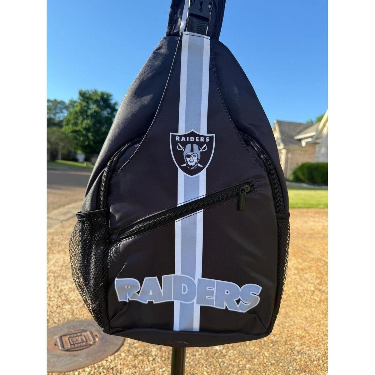 Las Vegas Raiders Sling Bag, Football Crossbody Bag, Game Day Backpack, Raiders Fan Gift