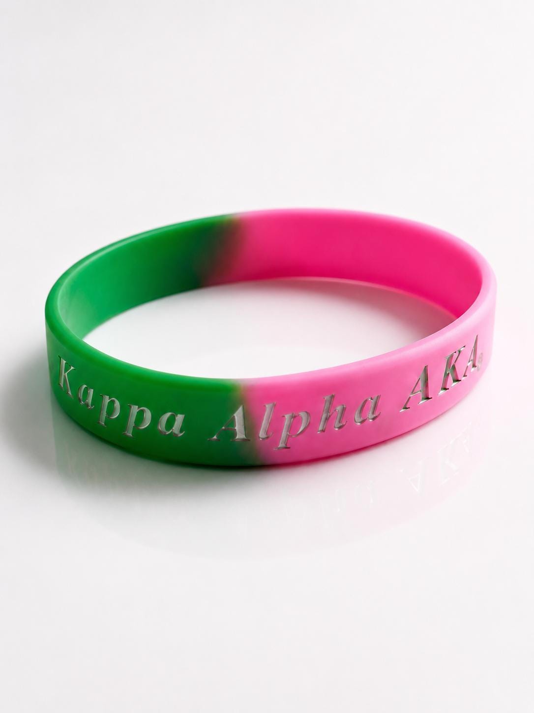 Alpha Kappa Alpha Bracelet AKA Silicone Pink Green Sorority Gift