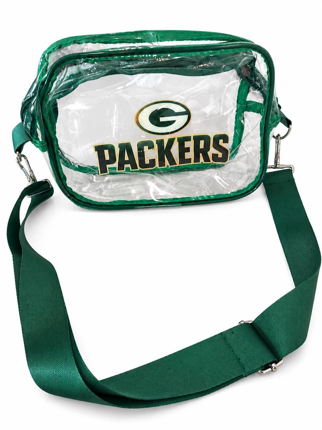 Green Bay Packers Clear Crossbody Bag, Football Fan Bag, Green White Shoulder Bag, Game Day Gift