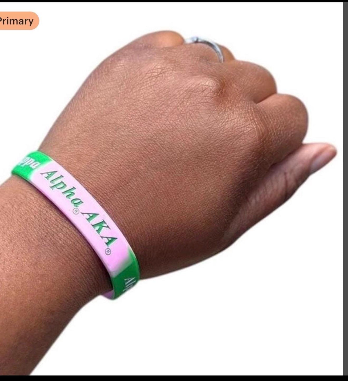 Alpha Kappa Alpha Bracelet AKA Silicone Pink Green Sorority Gift