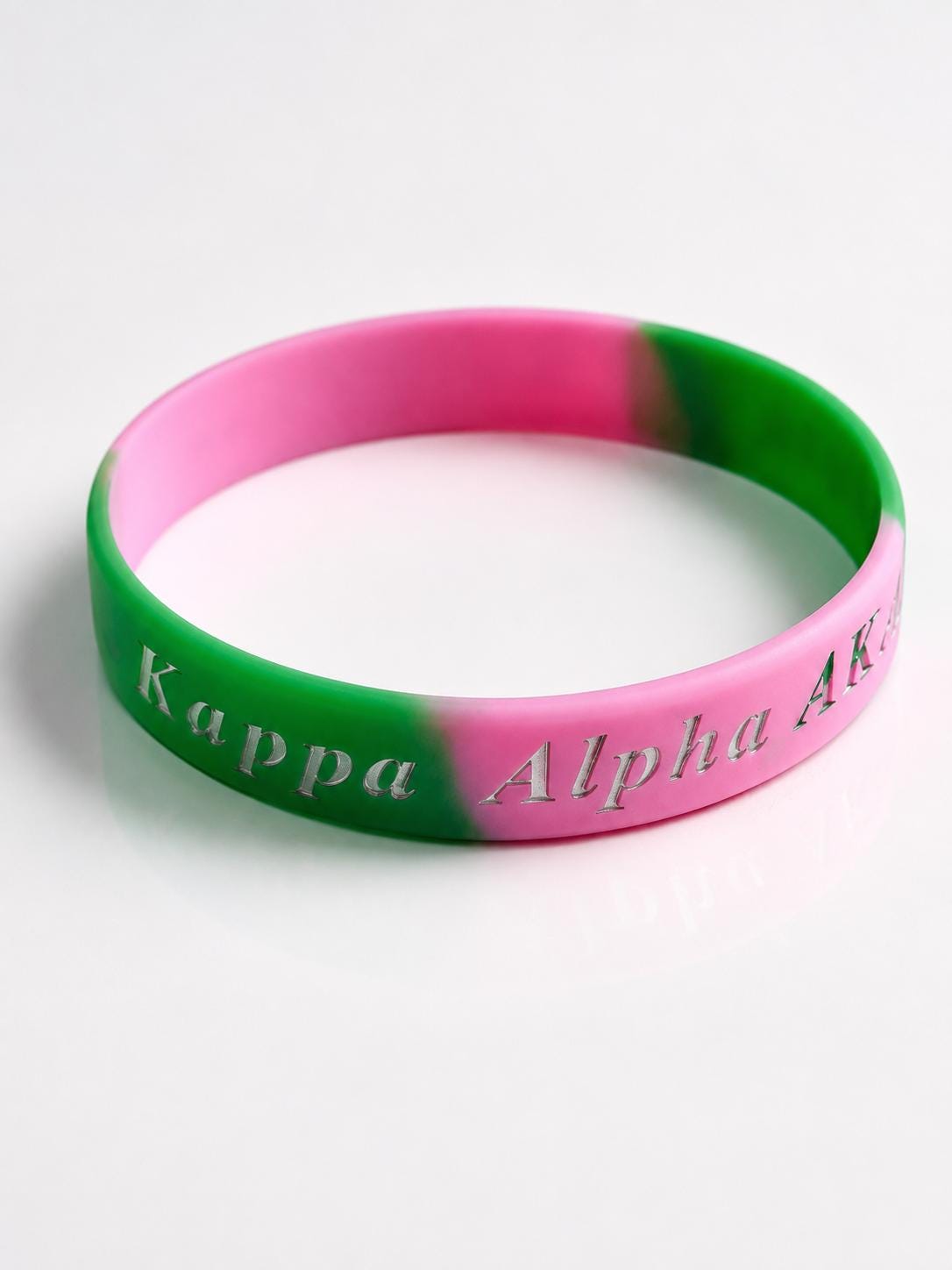 Alpha Kappa Alpha Bracelet AKA Silicone Pink Green Sorority Gift