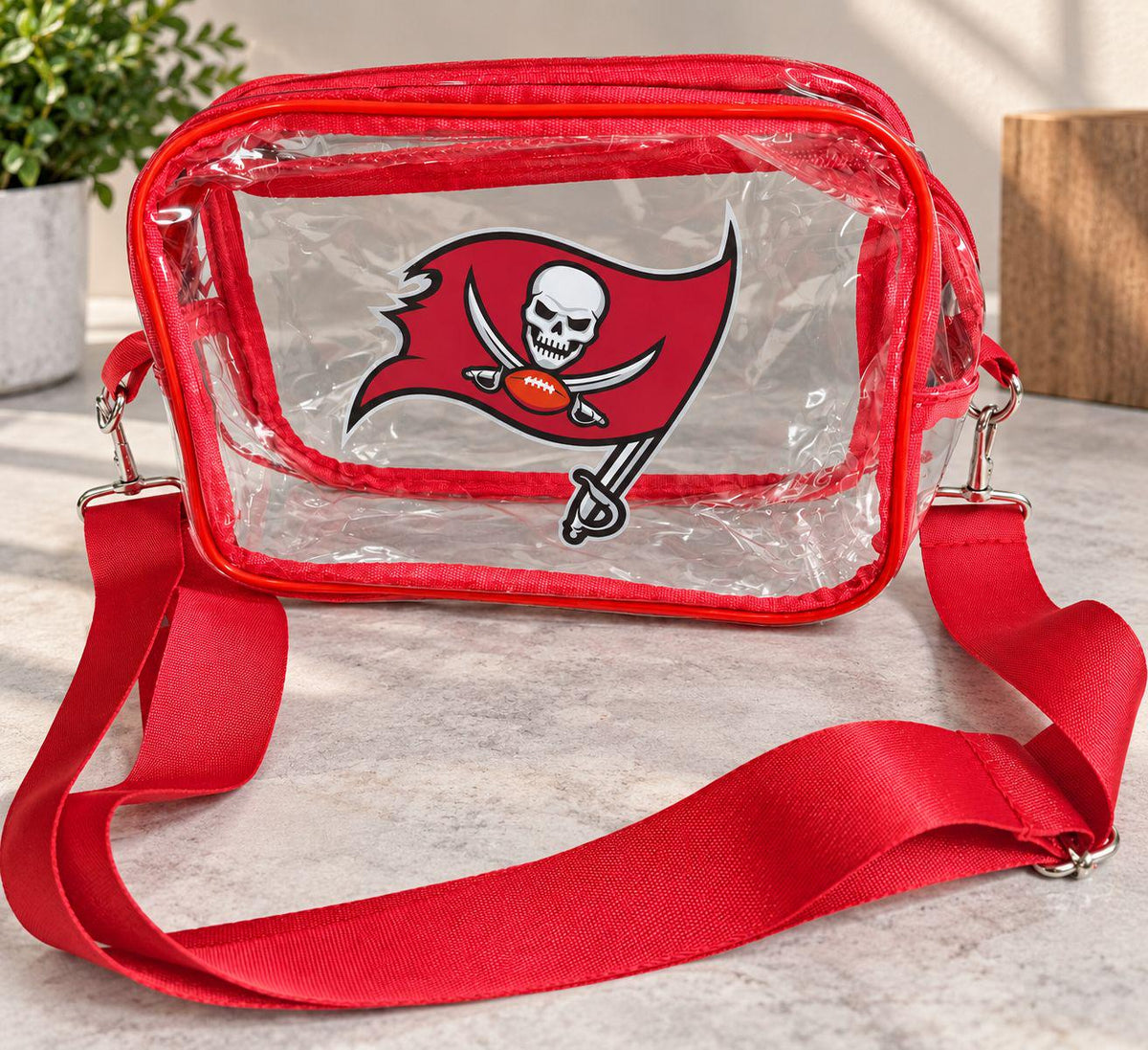 Tampa Bay Buccaneers Clear Crossbody Bag, Red Football Fan Bag, Game Day Shoulder Bag, Fan Gift