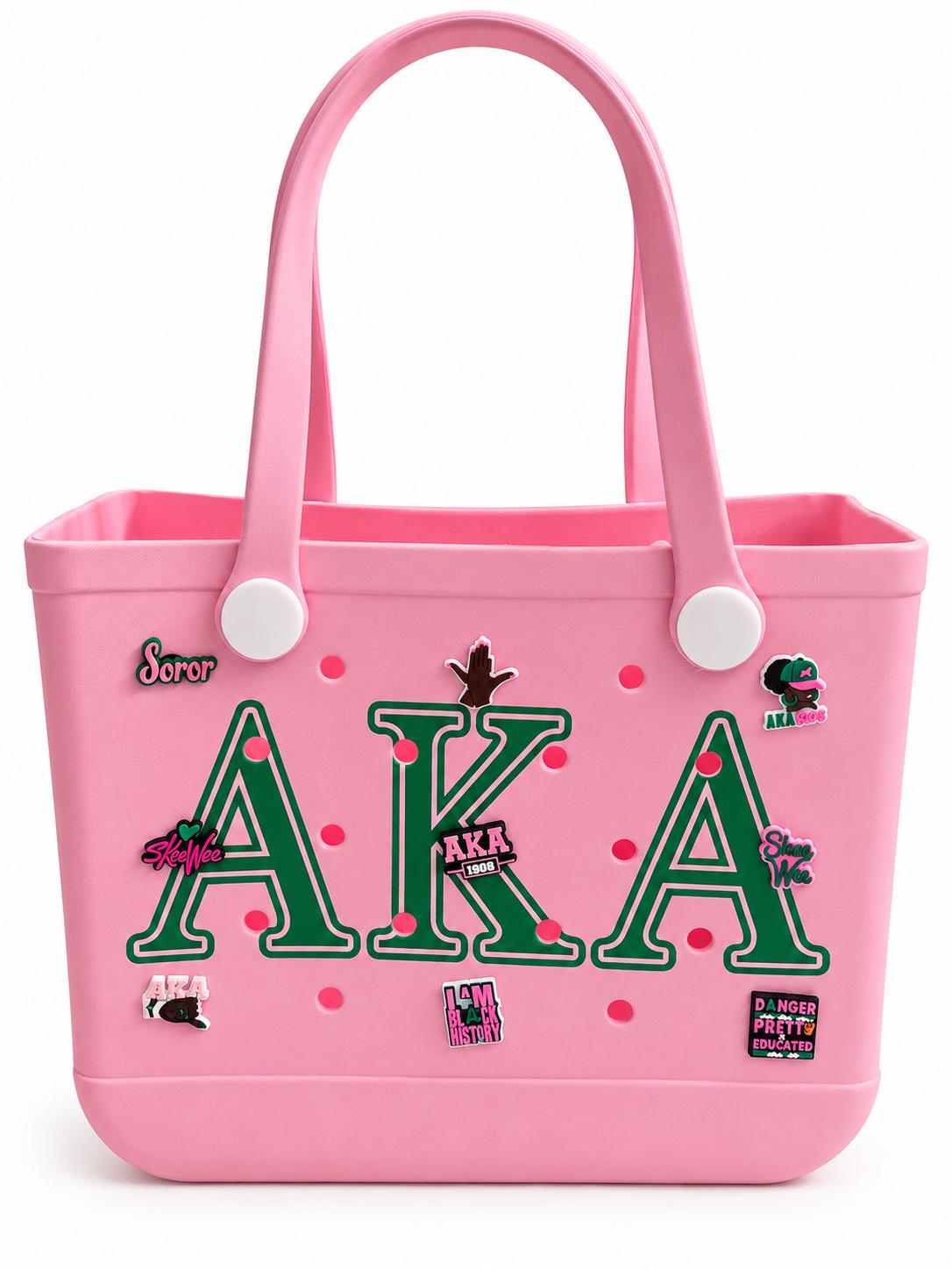 AKA EVA Tote Bag Alpha Kappa Alpha Pink Green Travel Beach Bag