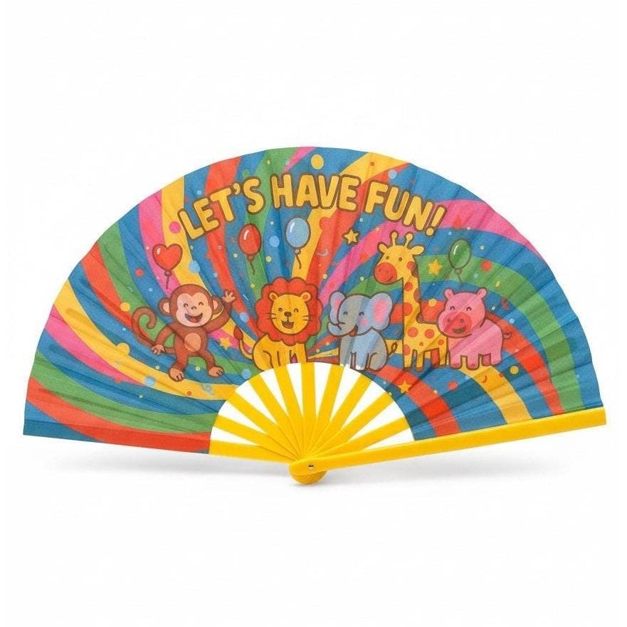 Animal Clack Fan | Jungle Safari Kids Birthday Hand Fan