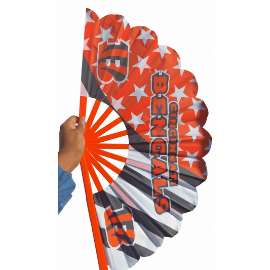 Cincinnati Bengals Hand Fan - Orange & Black NFL Folding Fan