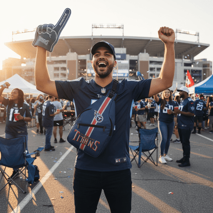 Tennessee Titans Crossbody Sling Bag - Navy Blue NFL Shoulder Bag