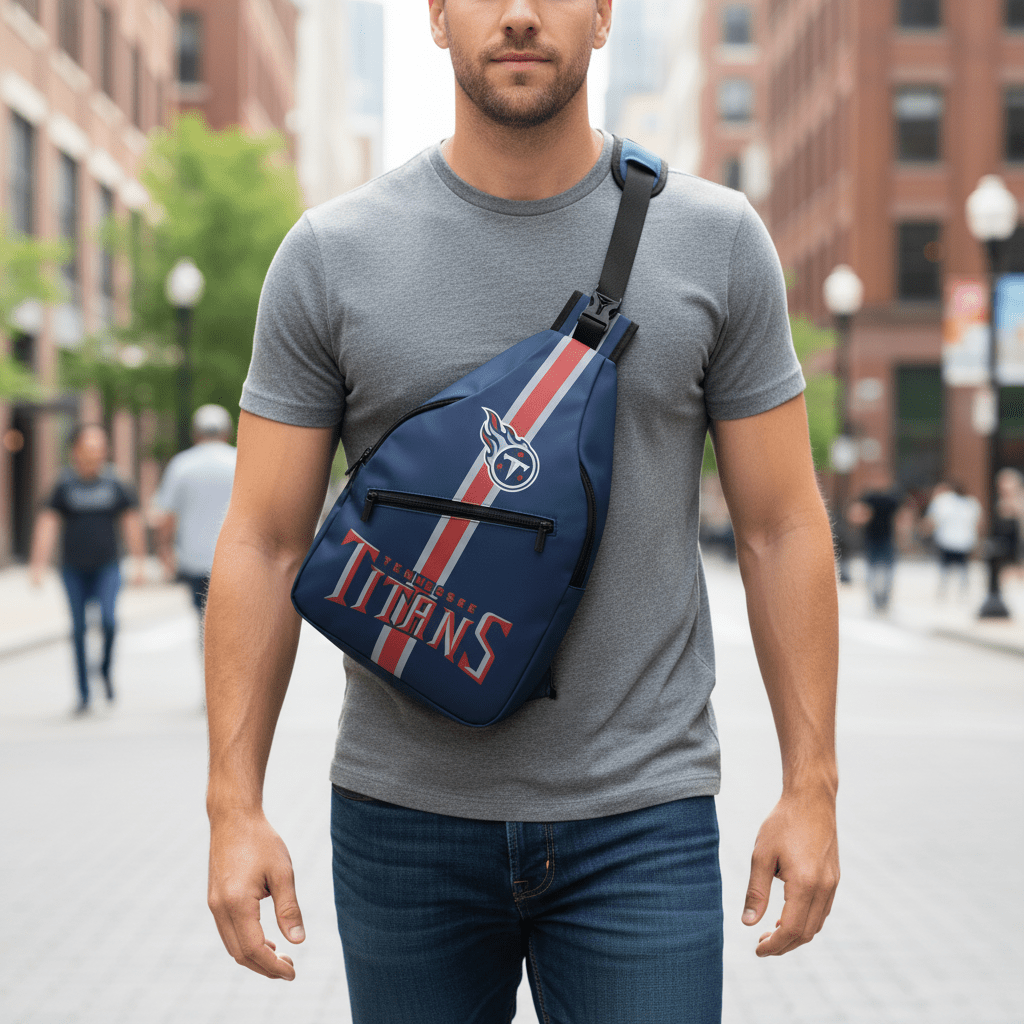 Tennessee Titans Crossbody Sling Bag - Navy Blue NFL Shoulder Bag