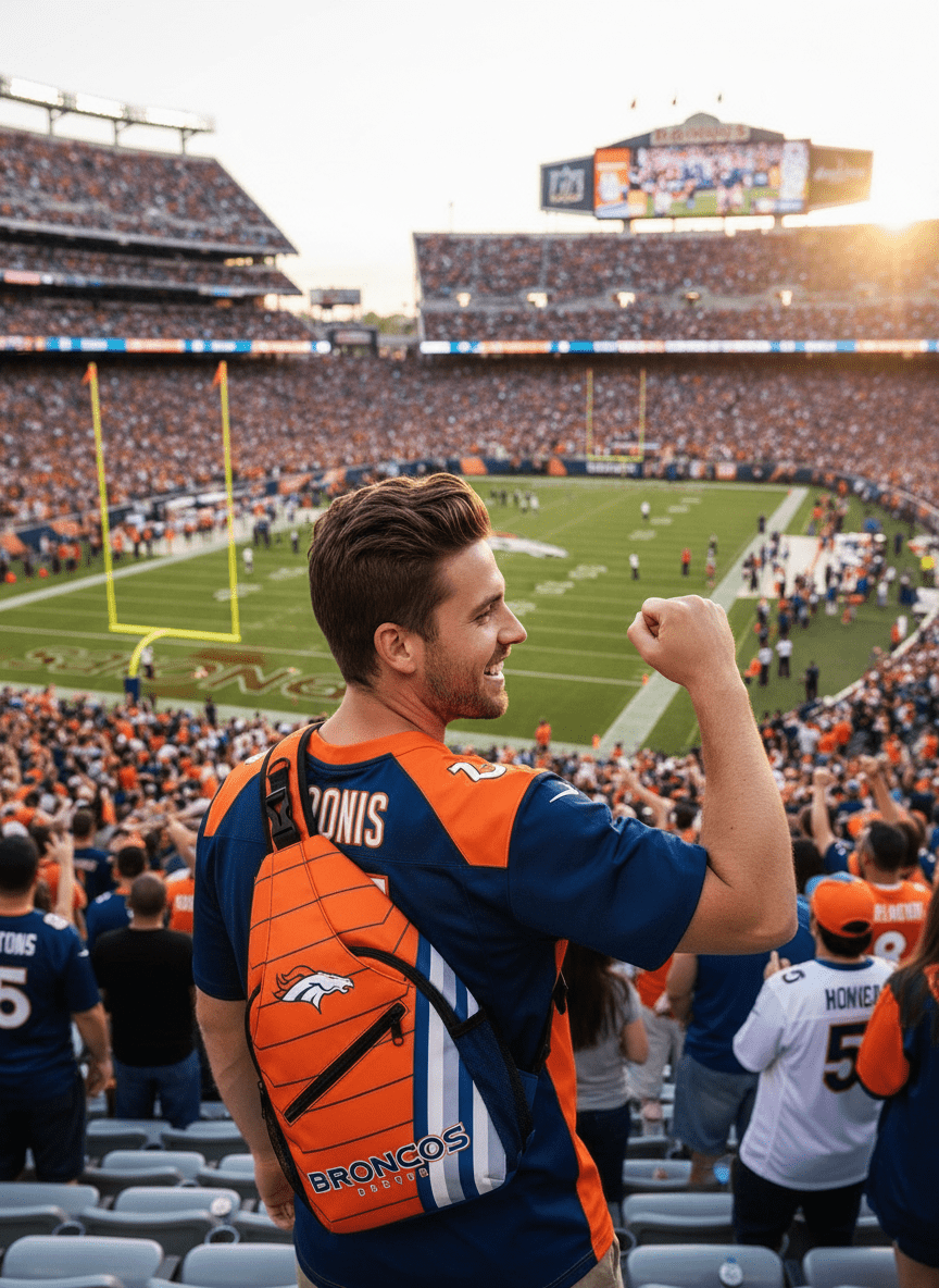 Denver Broncos Crossbody Sling Bag - Orange NFL Shoulder Bag