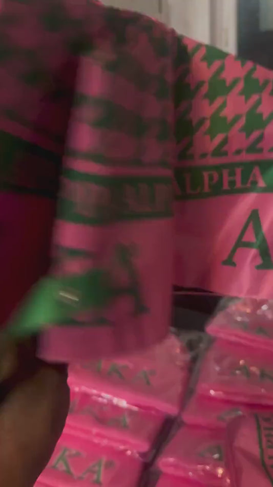 AKA Sorority Umbrella: Pink and Green Pretty Girl Energy 1908