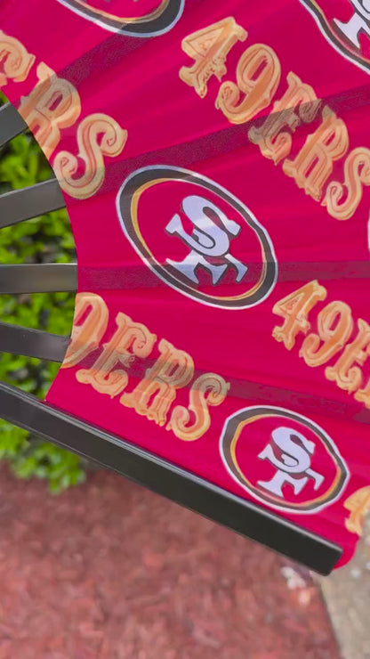 San Francisco 49ers Hand Fan with Bold Team Logo Print, Folding Sports Fan for Game Day, Custom NFL Inspired Folding Fan Gift Idea