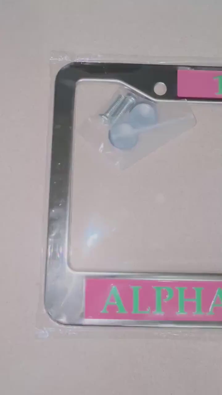 AKA License Plate 1908 Pink and Green