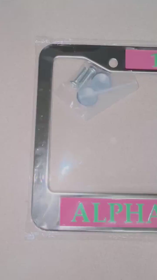 AKA License Plate 1908 Pink and Green
