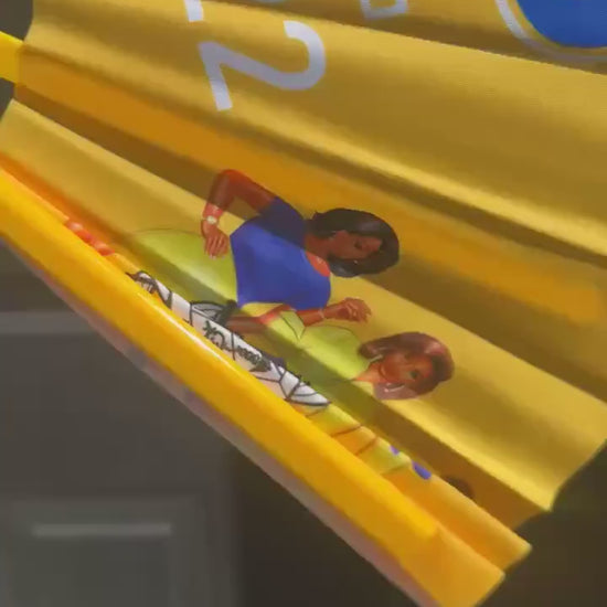 Sigma Gamma Rho Clack Fan: Royal Blue & Gold Sorority Folding Fan