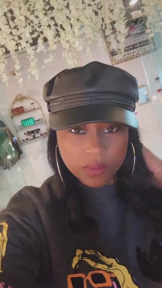 Faux Leather Hat