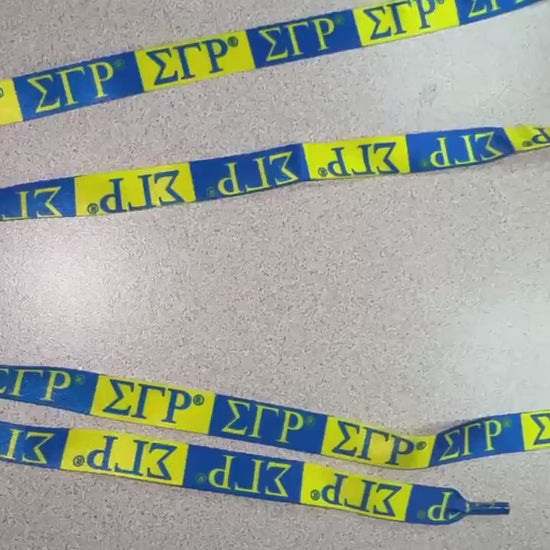 Sigma Gamma Rho Sorority Shoe Laces Royal Blue Gold  125x1.2cm