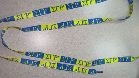 Sigma Gamma Rho Sorority Shoe Laces Royal Blue Gold  125x1.2cm