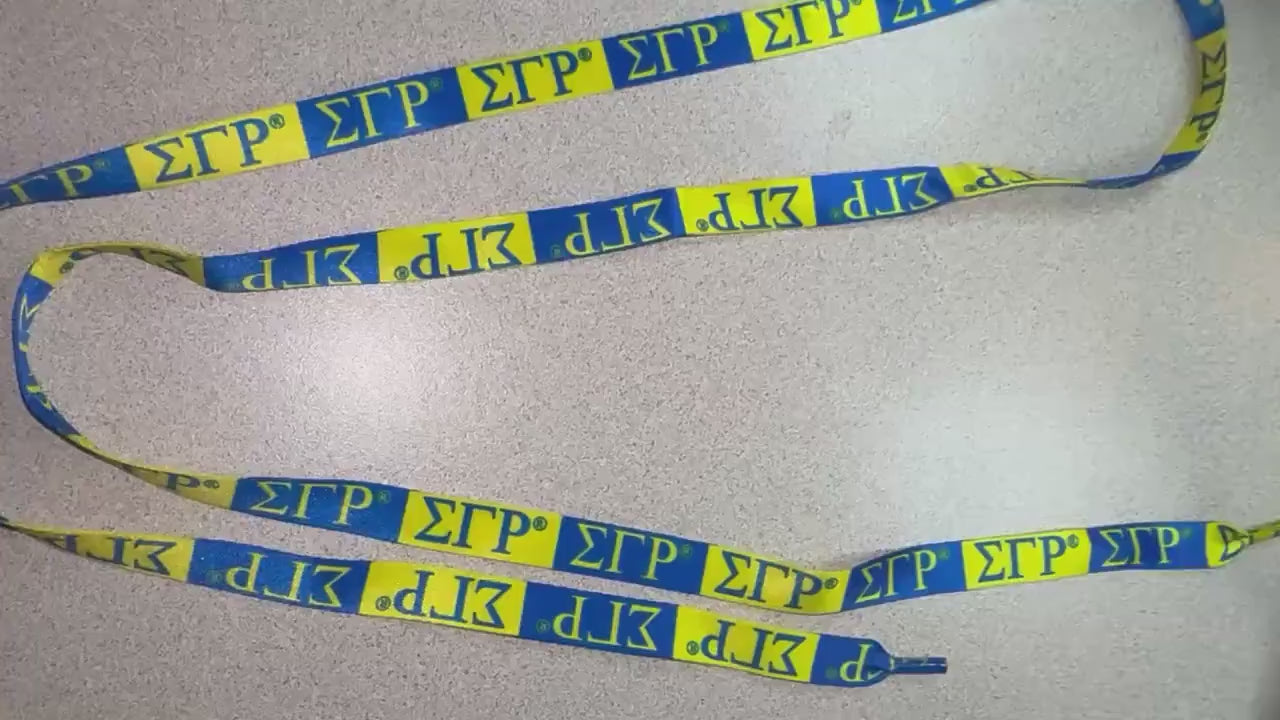 Sigma Gamma Rho Sorority Shoe Laces Royal Blue Gold  125x1.2cm