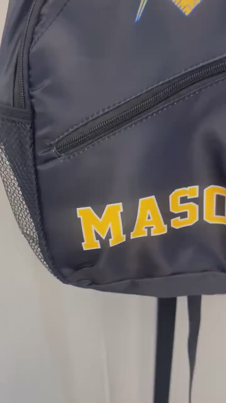 Masonic Crossbody Sling Bag – Black Polyester Freemason Shoulder Bag (Waterproof)
