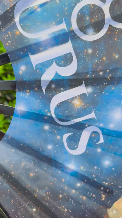 Taurus Zodiac Folding Fan - Starry Cosmic Hand Fan, Black Clack Fan For Line Dancing, Astrology Inspired Handheld Fan, Taurus Birthday Gift