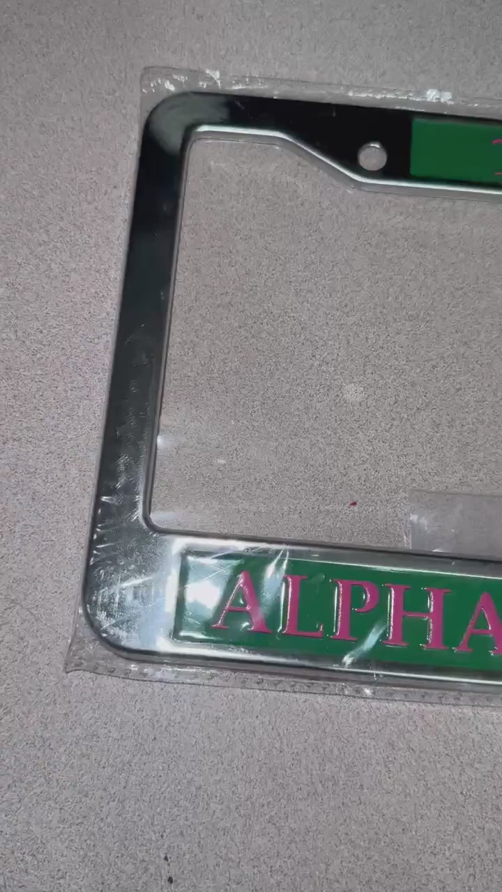 AKA License Plate 1908 Green and Pink